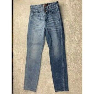 Jordache Size 25 Womens Jeans Skinny Med Wash Stretch Mid Rise Two Tone Color